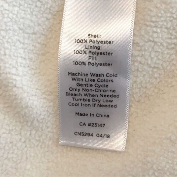 Talbots Ivory Quilted Fleece Lined White Zip Front Vest - Picture 11 of 13